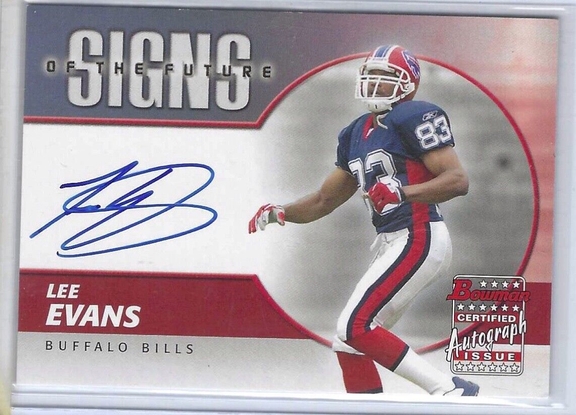 LEE EVANS 2004 BOWMAN SIGNS OF THE FUTURE ROOKIE AUTO RC #SE-LE