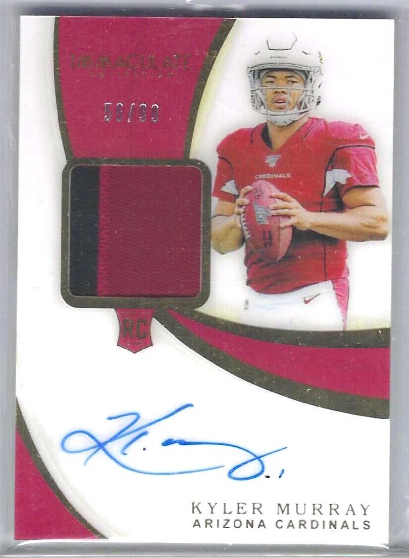 KYLER MURRAY 2019 PANINI IMMACULATE COLLECTION RPA ROOKIE PATCH AUTO RC #D 56/99