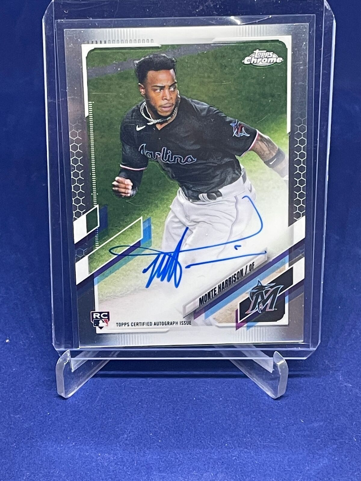 MONTE HARRISON 2021 TOPPS CHROME ON CARD AUTO ROOKIE RC