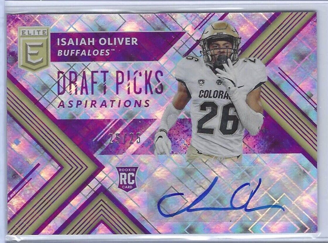 ISAIAH OLIVER 2018 PANINI ELITE DRAFT PICKS ASPIRATIONS ROOKIE AUTO RC #D 25/25