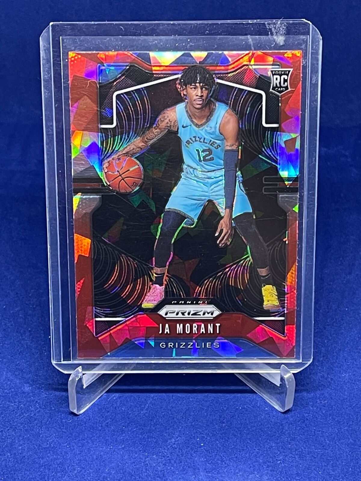 JA MORANT 2019-20 PANINI PRIZM RED CRACKED ICE ROOKIE RC #249