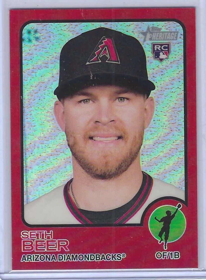 SETH BEER 2022 TOPPS HERITAGE RED REFRACTOR ROOKIE RC #D 243/573