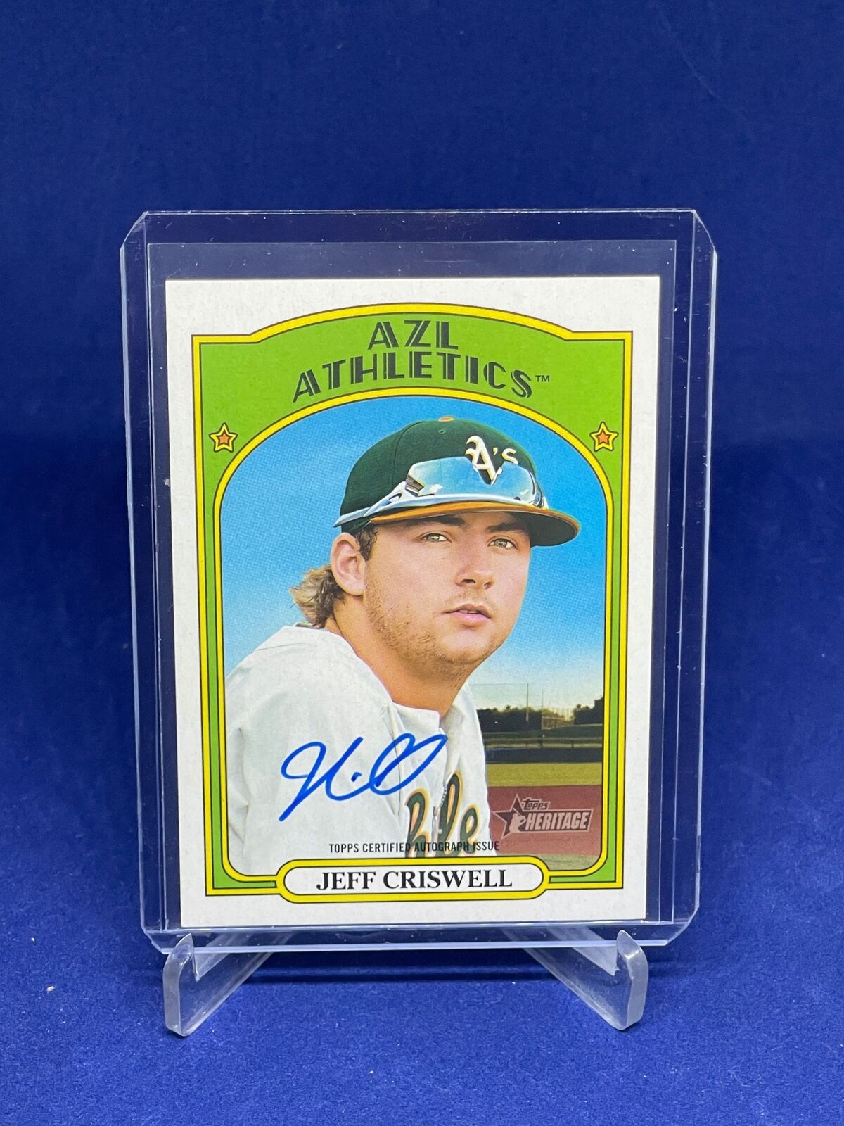 JEFF CRISWELL 2021 TOPPS HERITAGE MINORS ON CARD AUTO PROSPECT