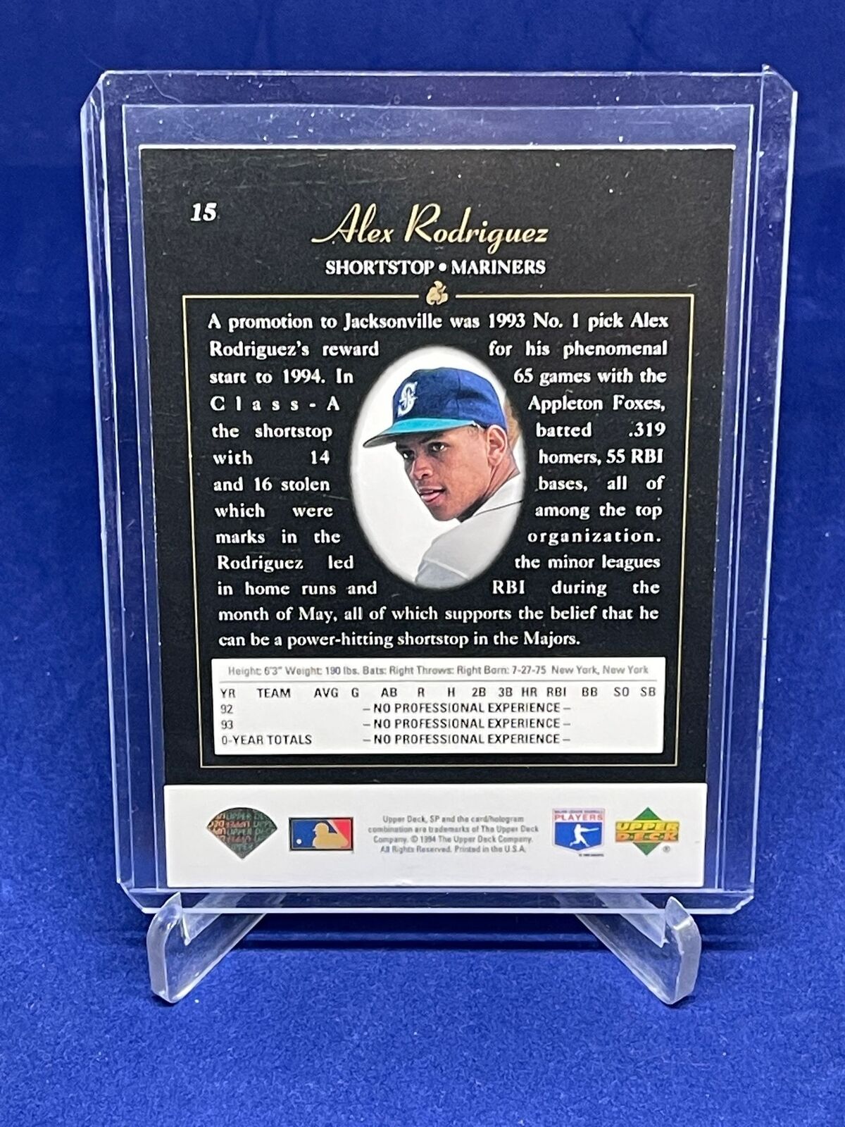 ALEX RODRIGUEZ 1994 SP PREMIER PROSPECTS ROOKIE RC #15