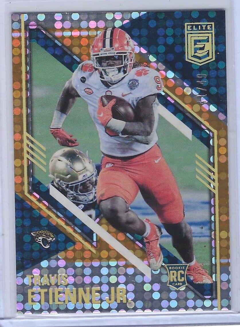 TRAVIS ETIENNE JR 2021 DONRUSS ELITE ORANGE DISCO PULSAR ROOKIE RC #D 41/49