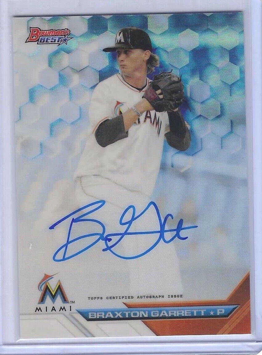BRAXTON GARRETT 2016 BOWMANS BEST REFRACTOR ROOKIE ON CARD AUTO RC #B16-BG