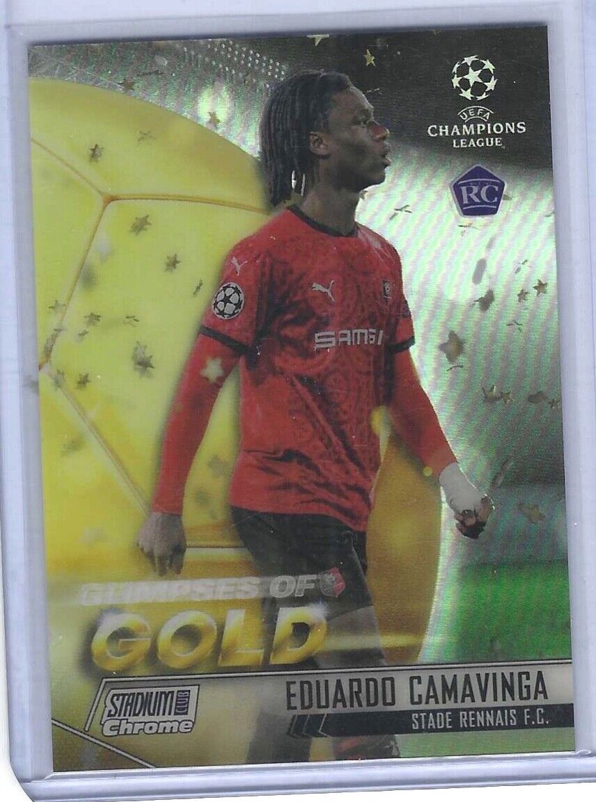EDUARDO CAMAVINGA 2020-21 TOPPS STADIUM CLUB CHROME GLIMPSES OF GOLD RC #GG-EC