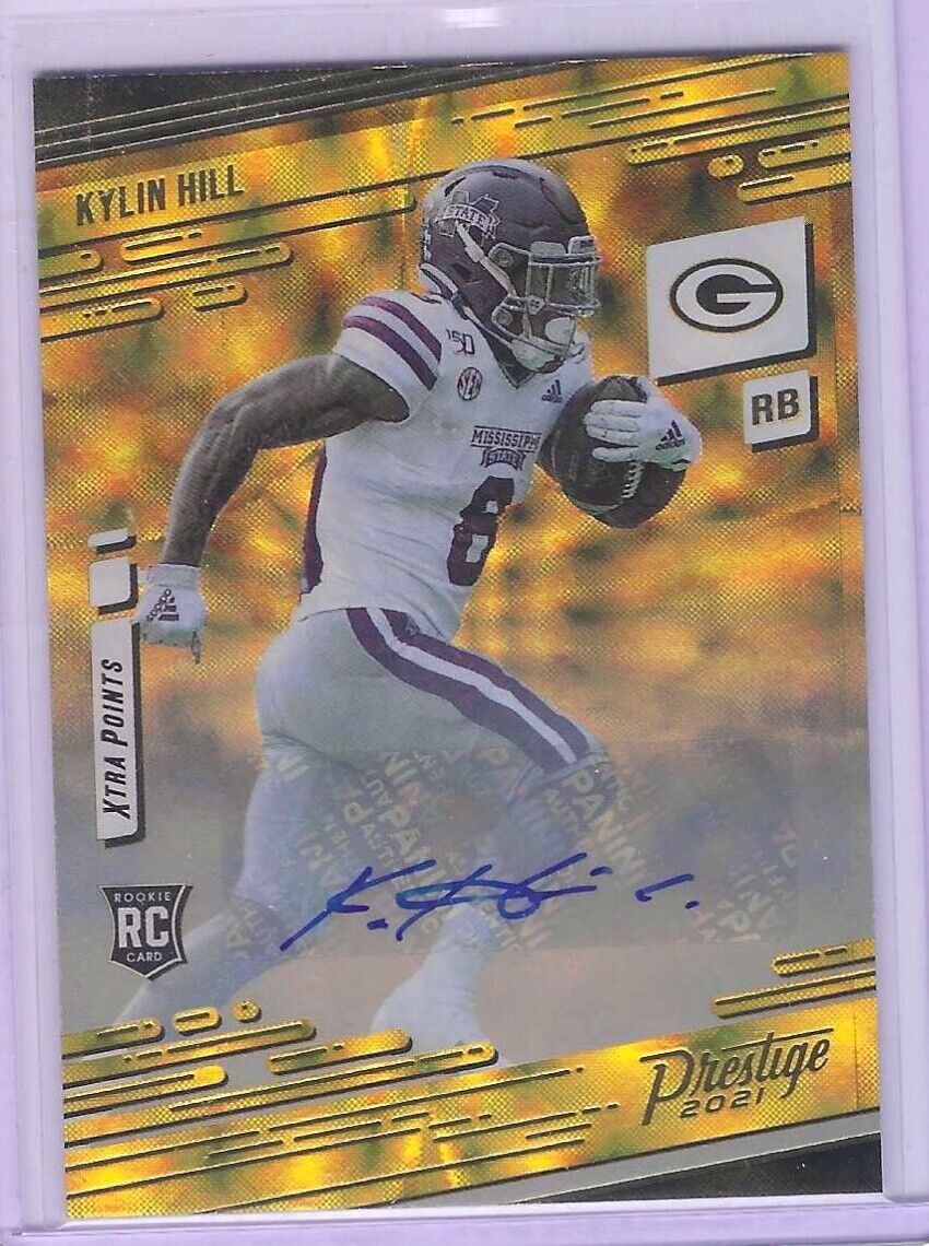 KYLIN HILL 2021 PANINI PRESTIGE YELLOW GOLD XTRA POINTS FOIL ROOKIE AUTO RC #228