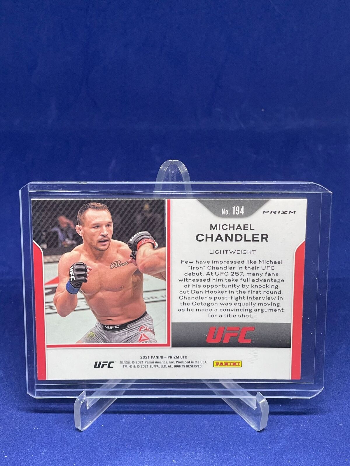 MICHAEL CHANDLER 2021 PANINI PRIZM UFC SILVER PRIZM ROOKIE RC #194