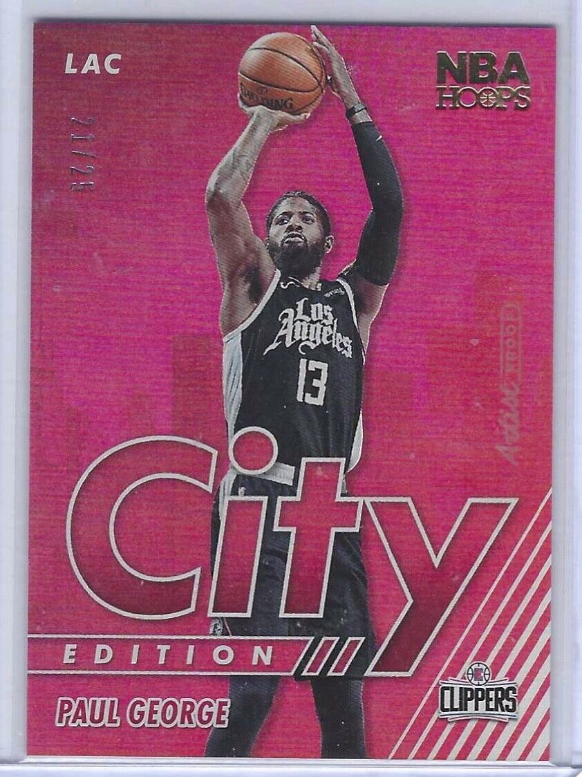 PAUL GEORGE 2021-22 NBA HOOPS RED FOIL CITY EDITION HOLO SILVER #D 21/25