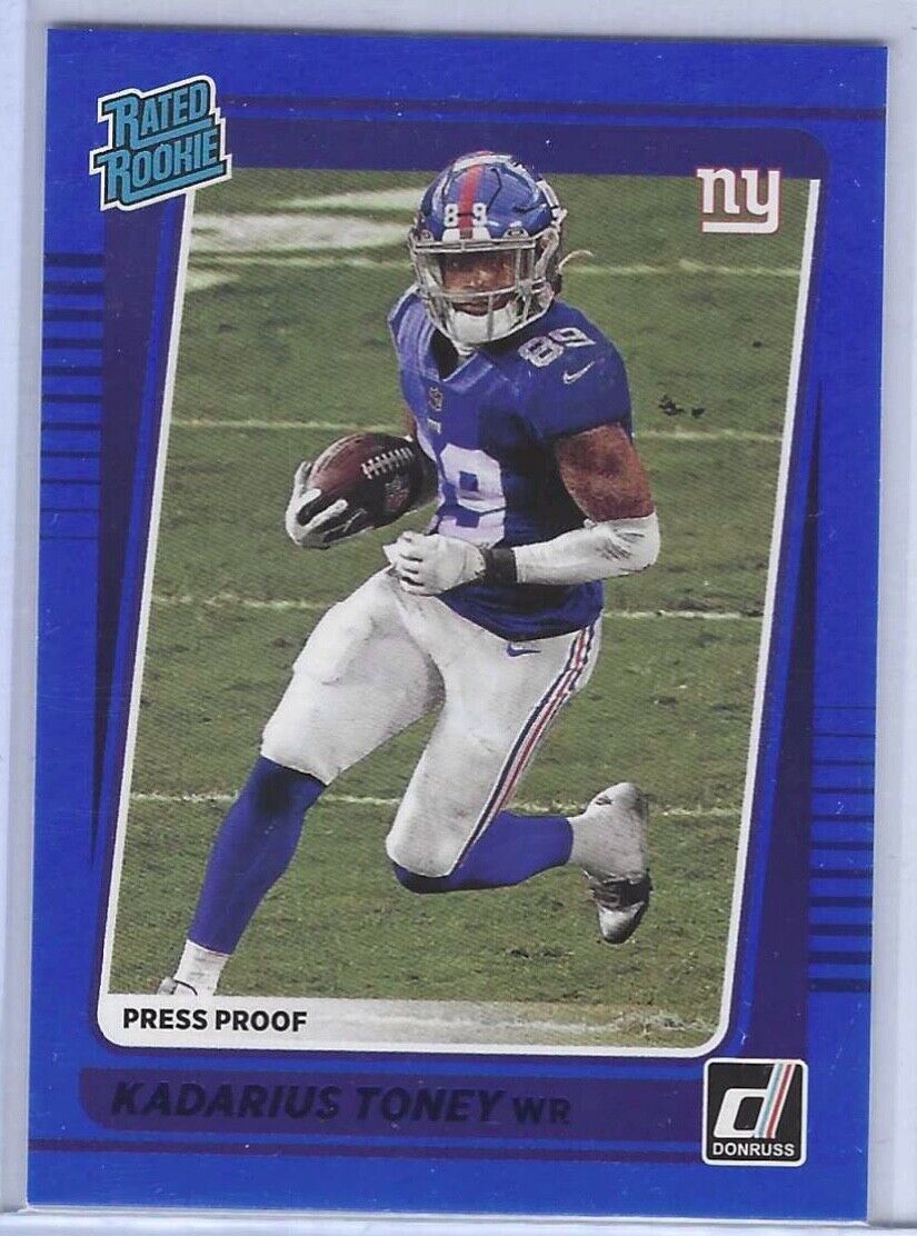 KADARIUS TONEY 2021 PANINI DONRUSS BLUE PRESS PROOF RATED ROOKIE RC #264