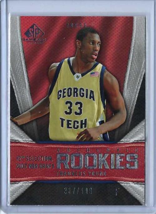 THADDEUS YOUNG 2007-08 UPPER DECK SP GAME USED AUTHENTICS ROOKIES RC #D 337/999