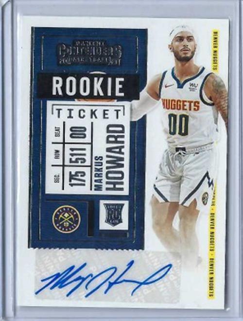 MARKUS HOWARD 2020-21 PANINI CONTENDERS ROOKIE TICKET ON CARD AUTO RC #163