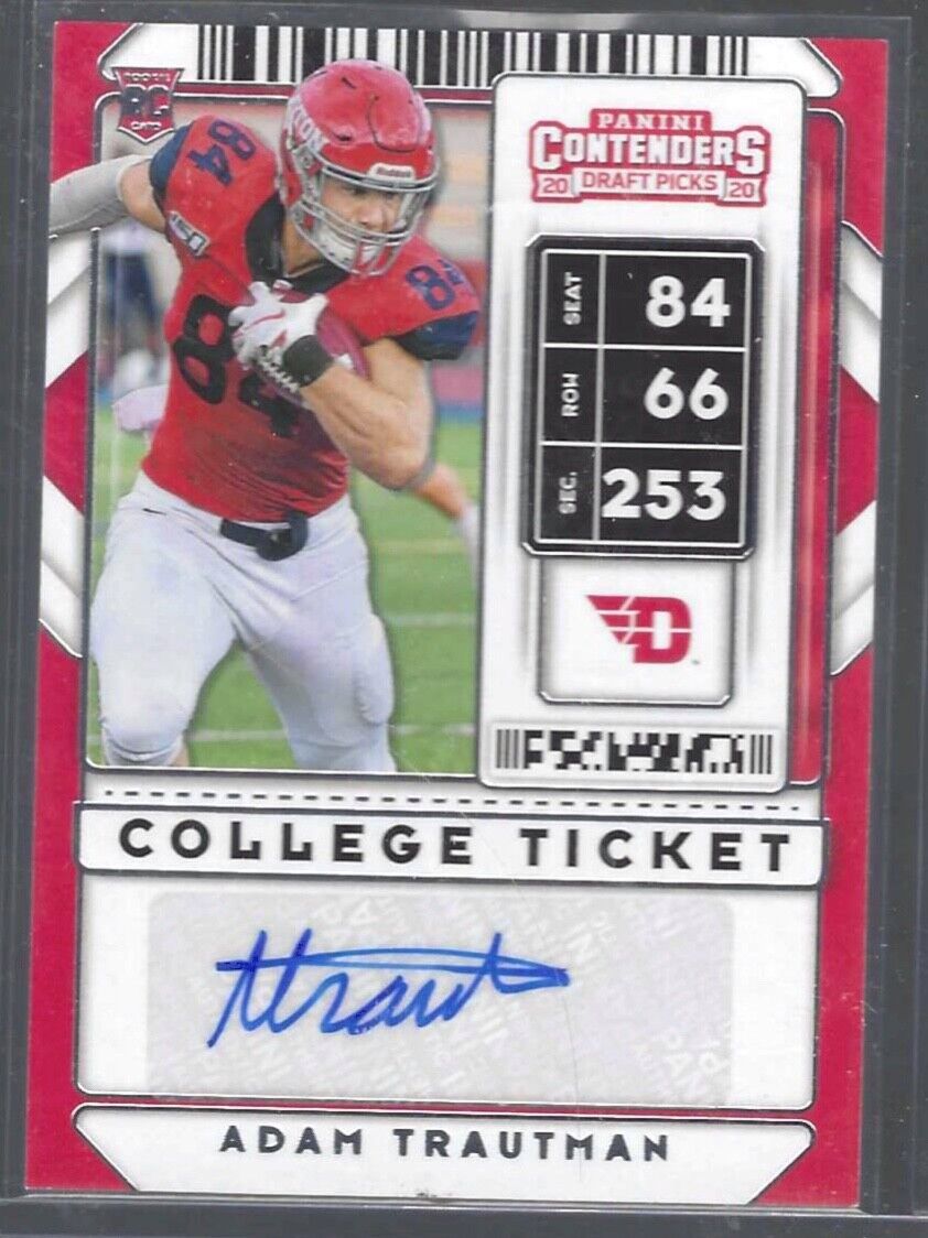 ADAM TRAUTMAN 2020 CONTENDERS DRAFT PICKS COLLEGE TICKET AUTO RC #205