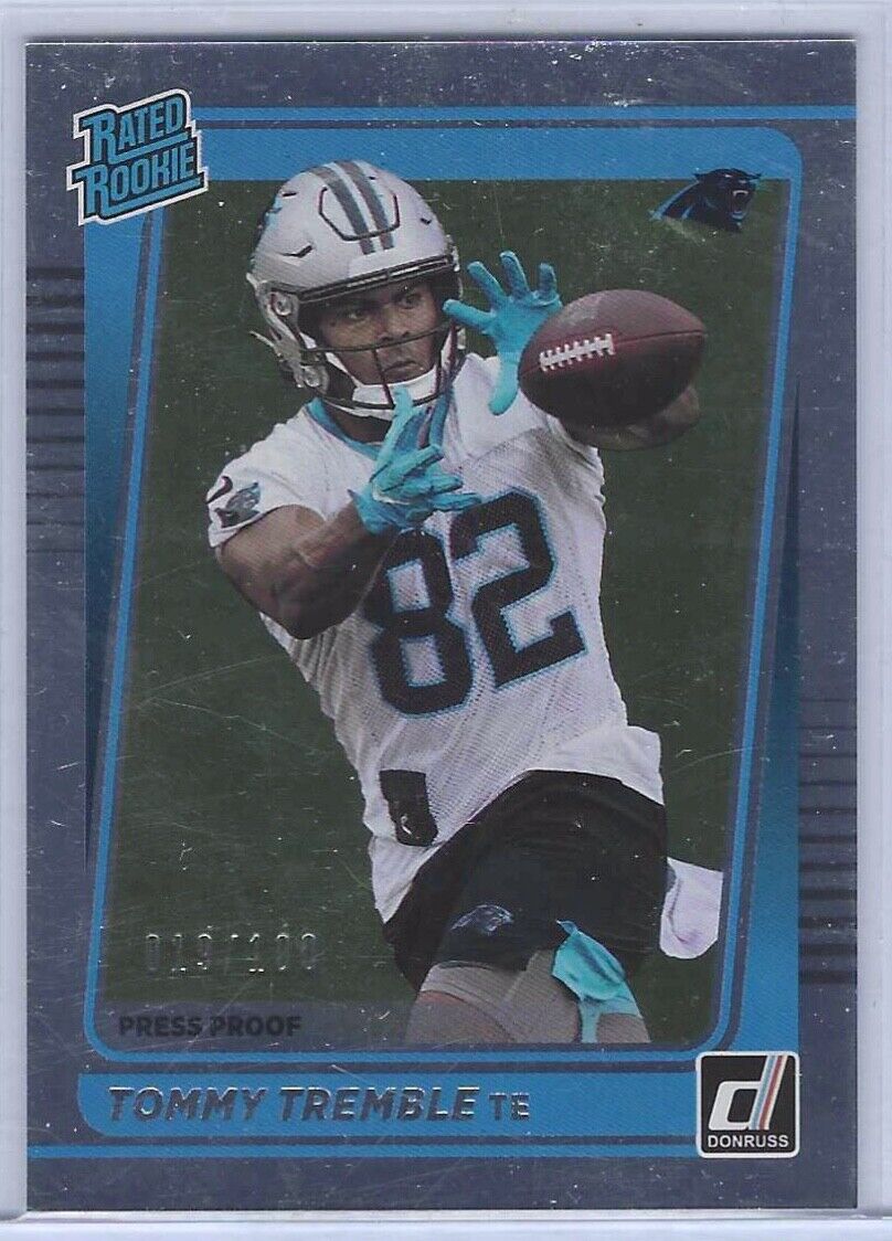 TOMMY TREMBLE 2021 DONRUSS SILVER FOIL PRESS PROOF RATED ROOKIE RC #D 019/100