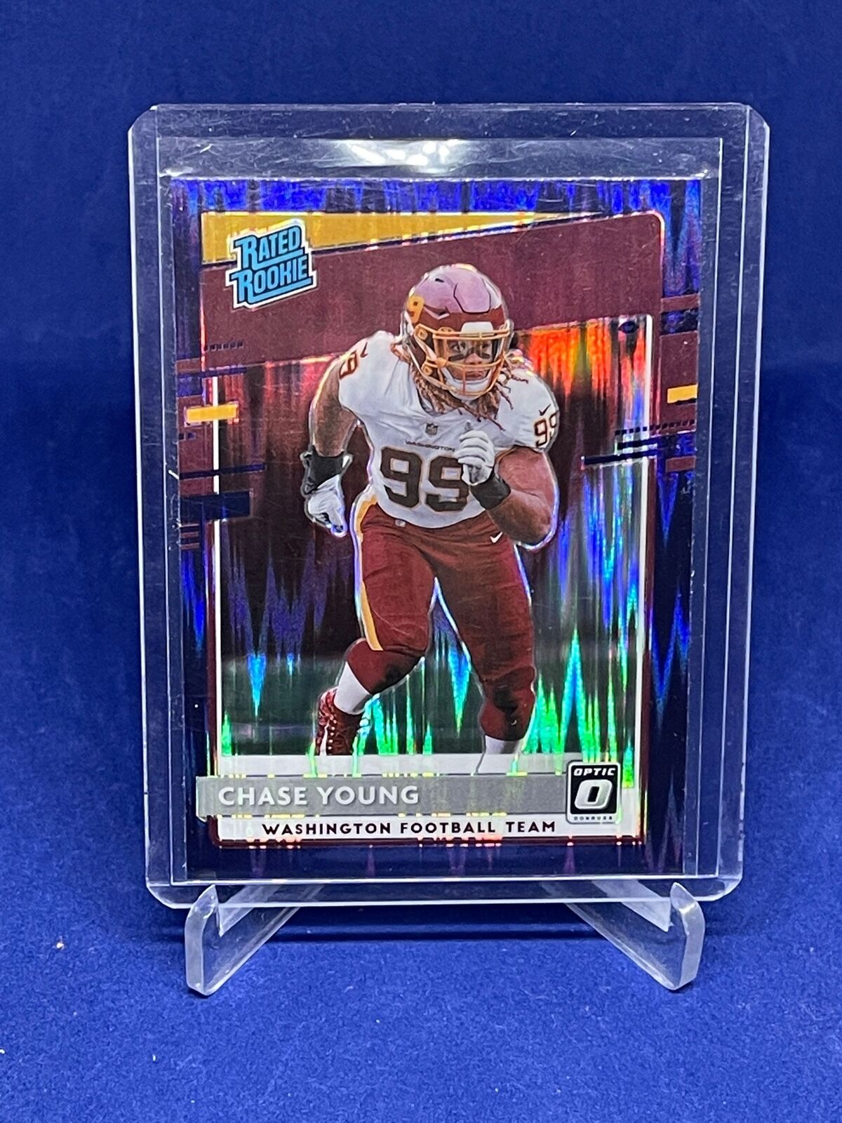 CHASE YOUNG 2020 PANINI DONRUSS OPTIC RATED ROOKIE PURPLE FLASH PRIZM RC #166
