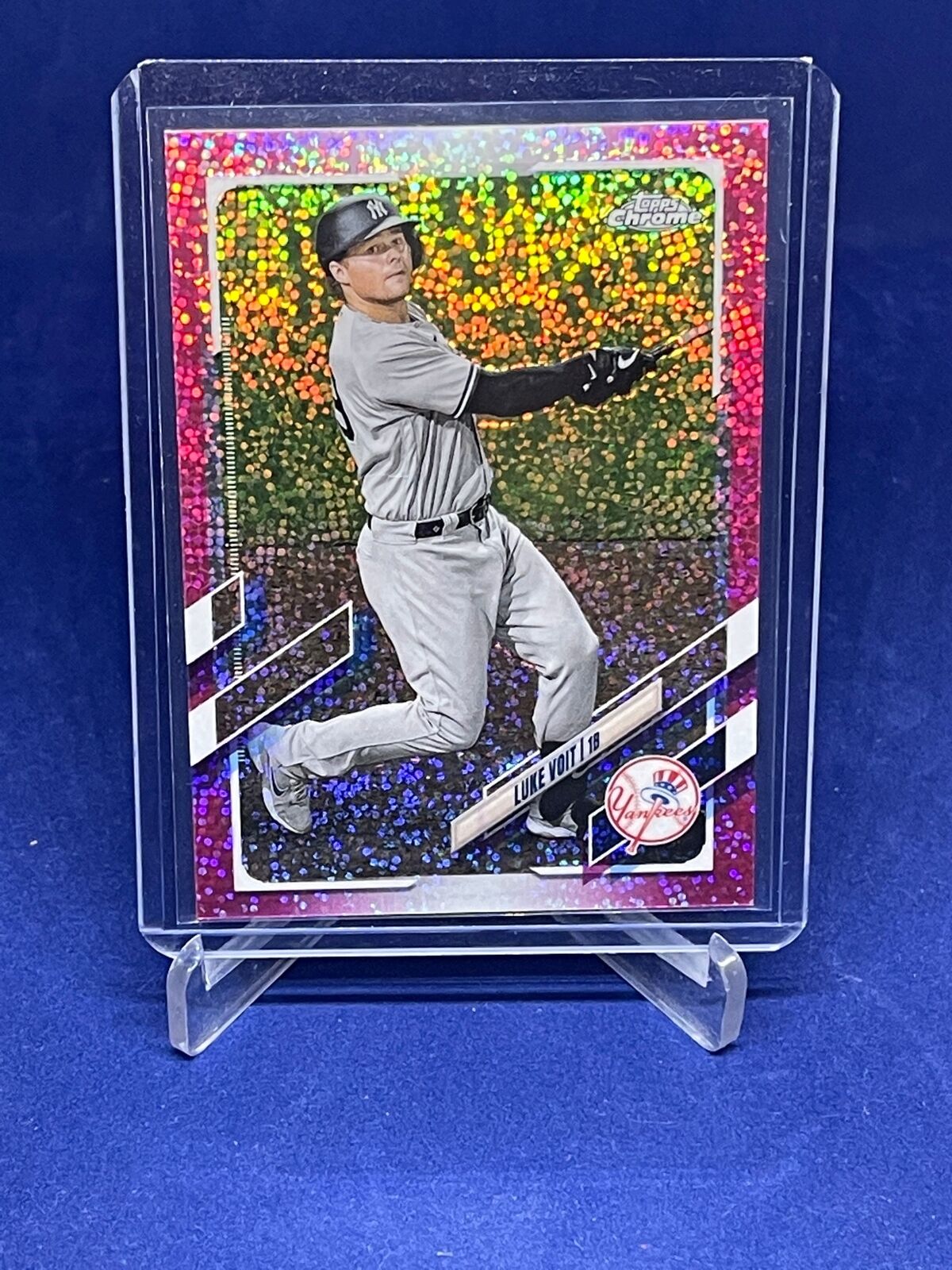 LUKE VOIT 2021 TOPPS CHROME PINK SPARKLE SPECKLE REFRACTOR #D 243/350