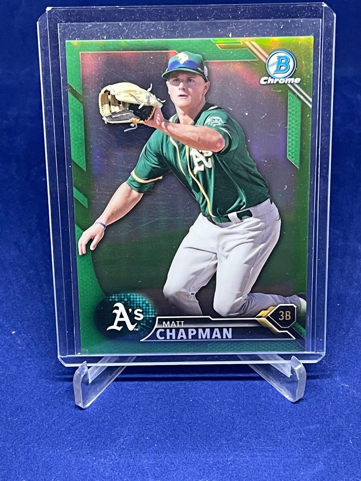 MATT CHAPMAN 2016 BOWMAN CHROME GREEN REFRACTOR PROSPECT #D 49/99