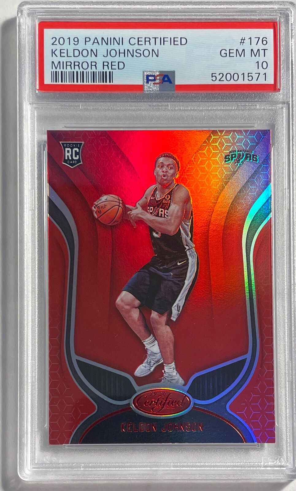 KELDON JOHNSON 2019 PANINI CERTIFIED MIRROR RED RC #176 PSA 10 GEM MINT POP 7
