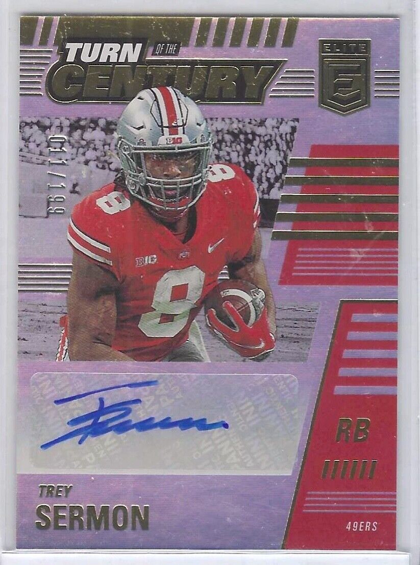 TREY SERMON 2021 DONRUSS ELITE TURN OF THE CENTURY AUTO RC #D 011/199