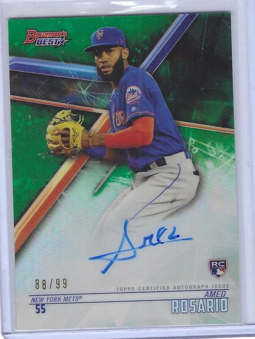 AMED ROSARIO 2018 BOWMANS BEST GREEN REFRACTOR ROOKIE ON CARD AUTO RC #D 88/99