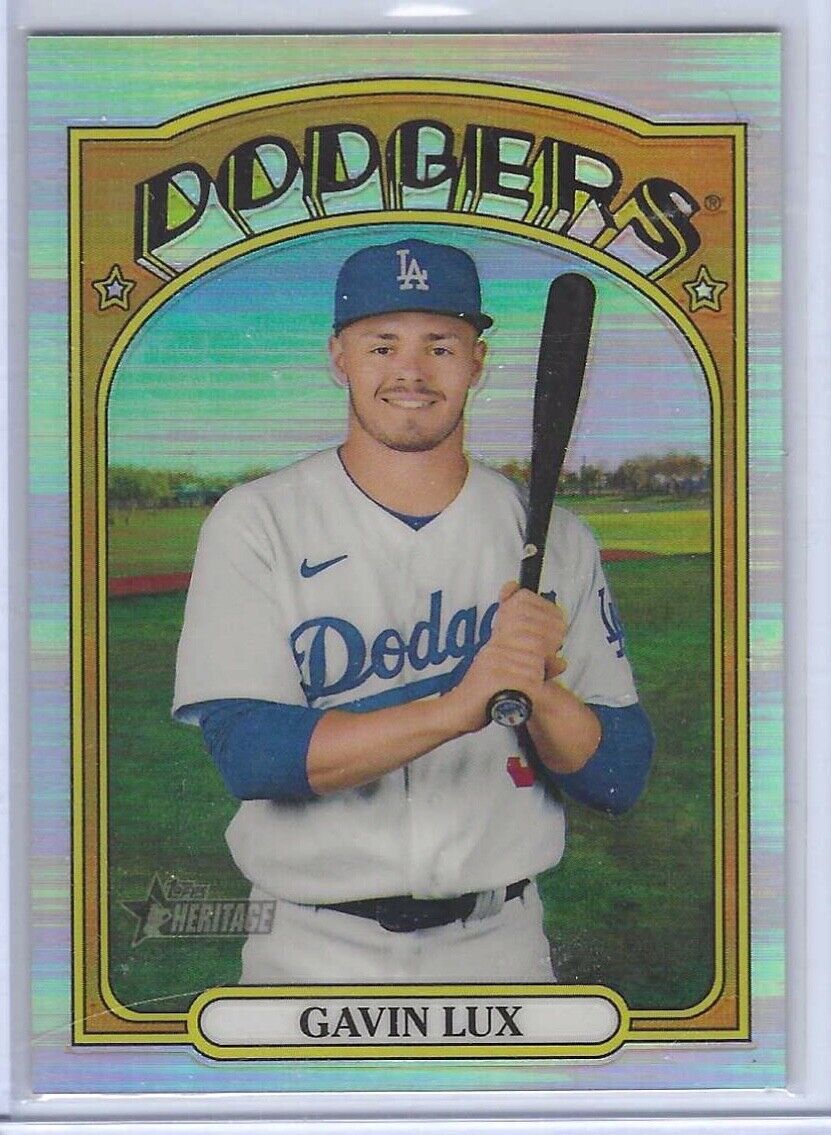 GAVIN LUX 2021 TOPPS HERITAGE SILVER REFRACTOR CHROME #D 005/572