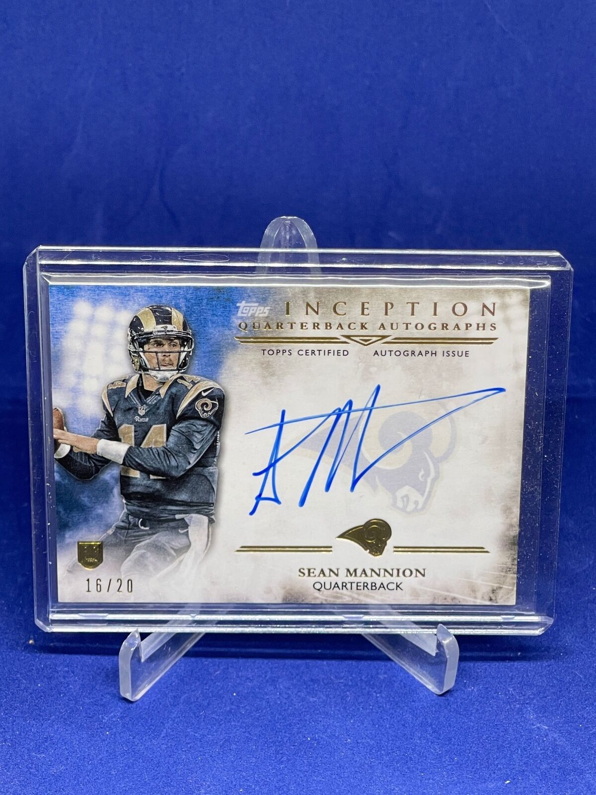 SEAN MANNION 2015 TOPPS INCEPTION GOLD ON CARD AUTO ROOKIE RC #D 16/20