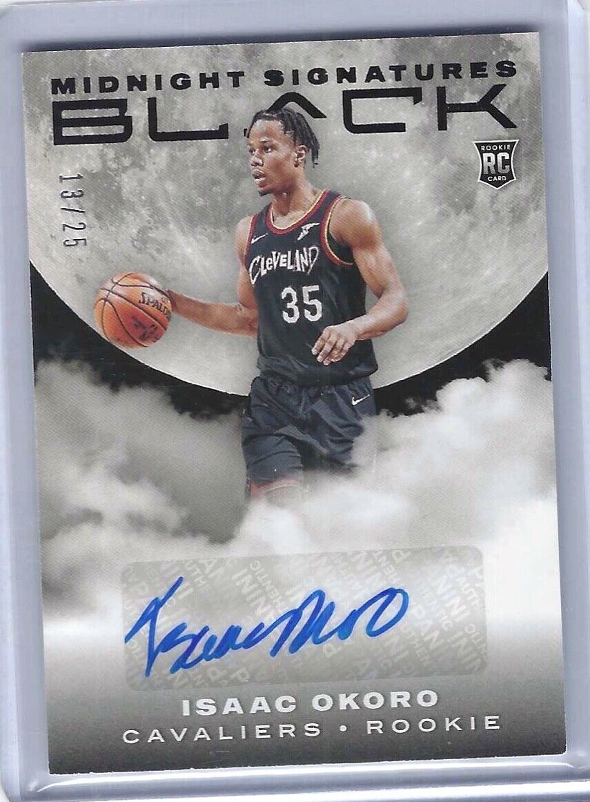 ISAAC OKORO 2020-21 PANINI BLACK MIDNIGHT SIGNATURES AUTO RC #D 13/25