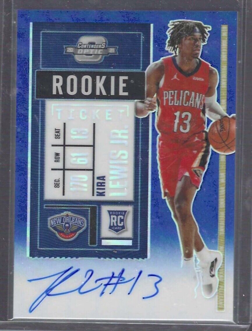 KIRA LEWIS JR 2020-21 OPTIC CONTENDERS BLUE HOLO ROOKIE TICKET AUTO RC #D 08/99