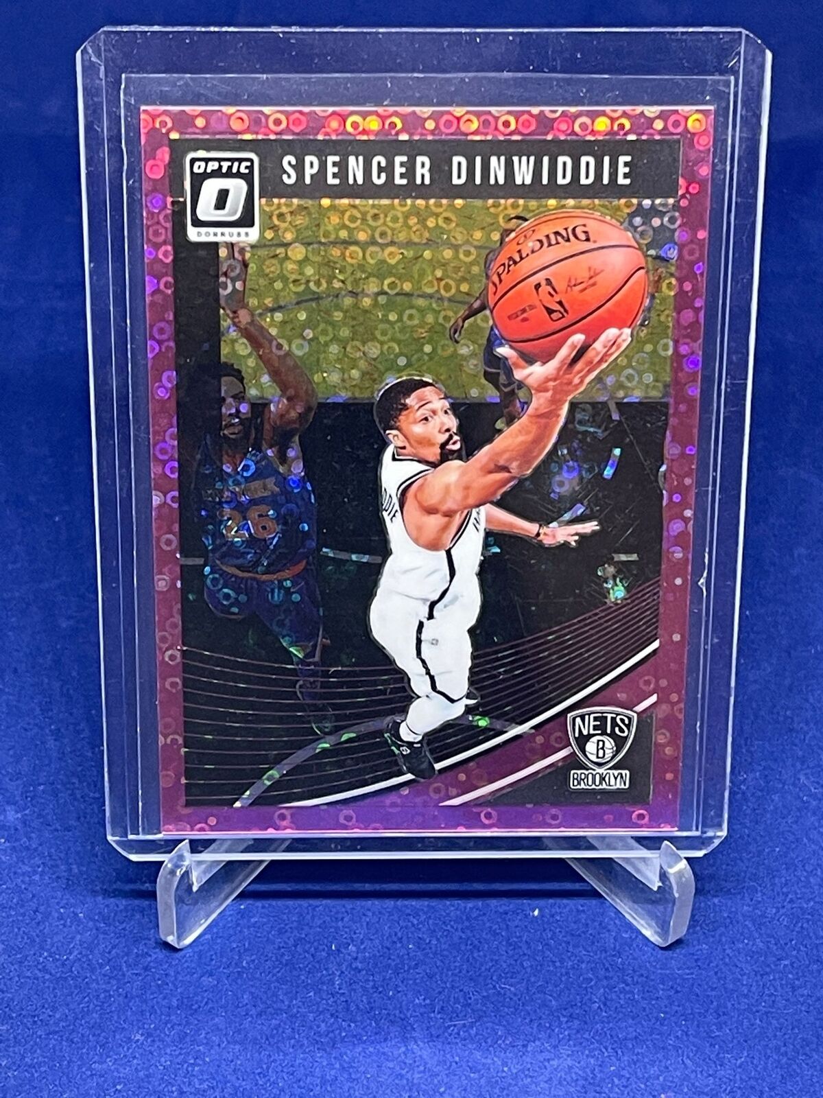 SPENCER DINWIDDIE 2018-19 PANINI DONRUSS OPTIC PINK DISCO PRIZM HOLO #D 18/20