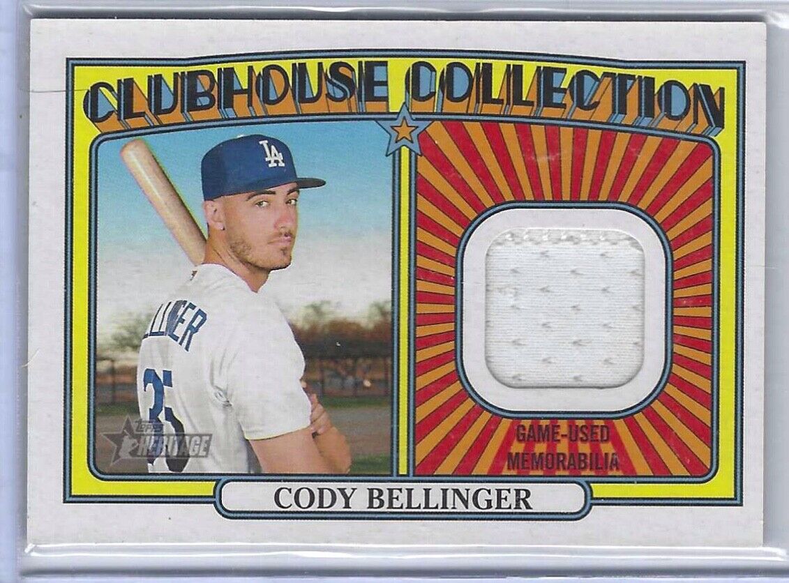 CODY BELLINGER 2021 TOPPS HERITAGE CLUBHOUSE COLLECTION GAME USED JERSEY #CC-CBR