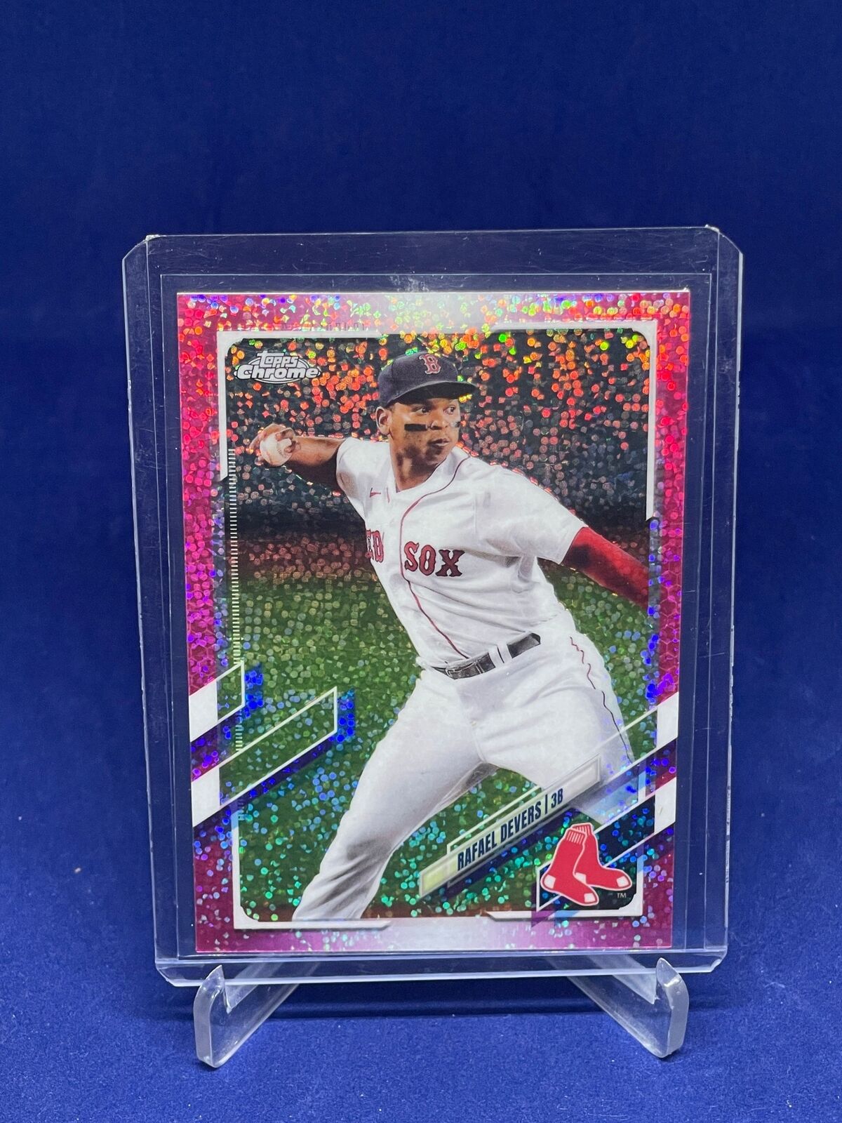 RAFAEL DEVERS 2021 TOPPS CHROME PINK SPARKLE SPECKLE REFRACTOR #D 47/350
