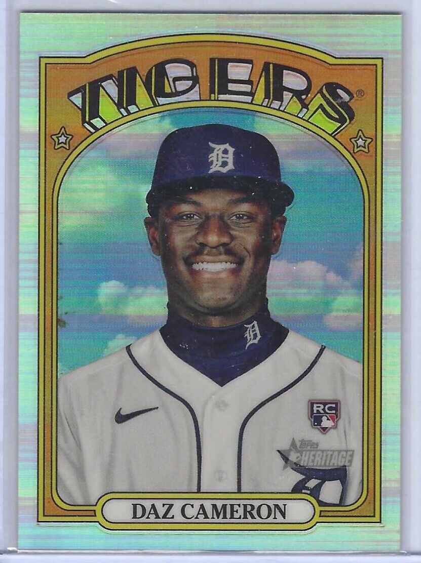 DAZ CAMERON 2021 TOPPS HERITAGE ROOKIE REFRACTOR CHROME RC #D 321/572