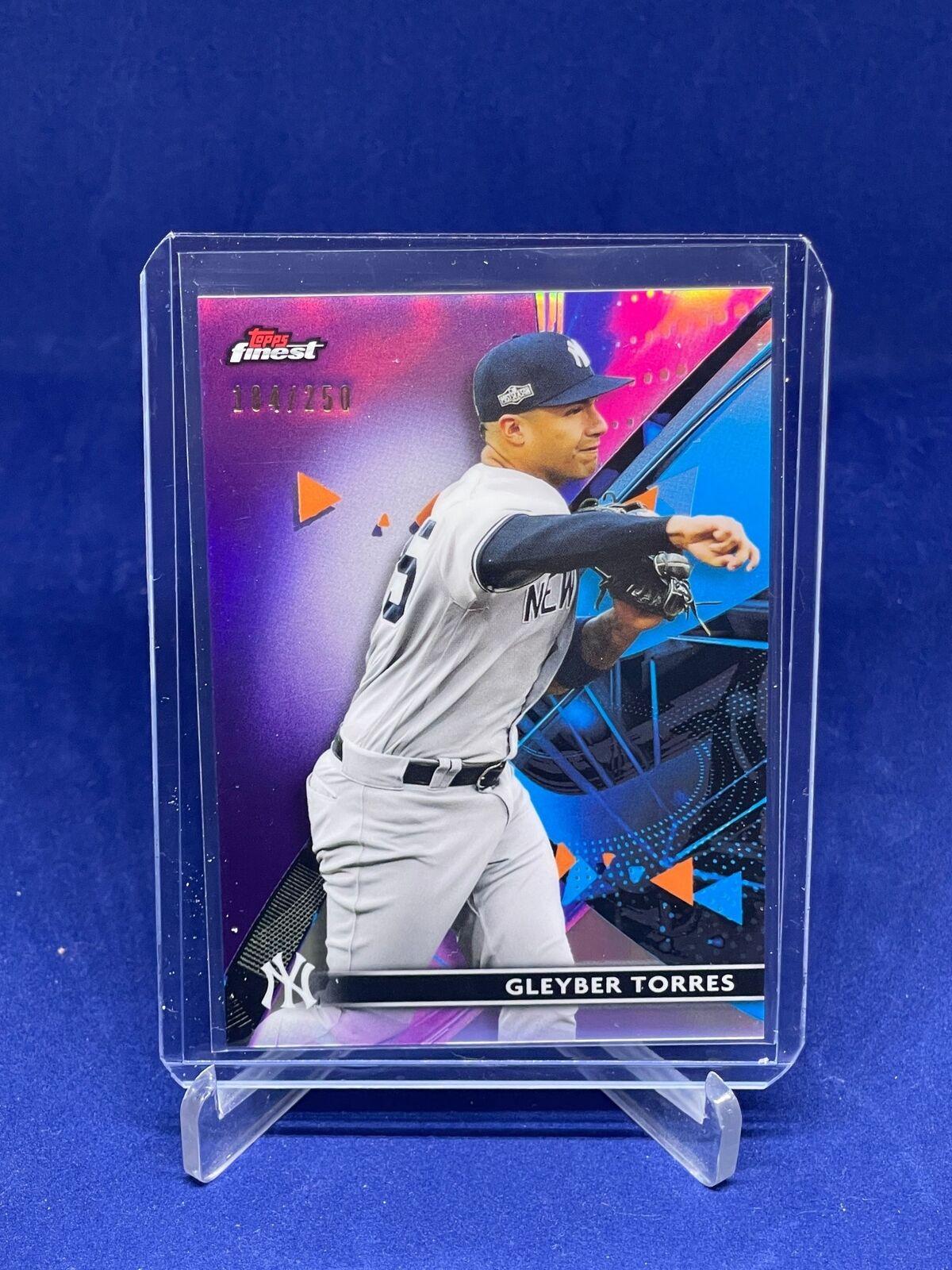 GLEYBER TORRES 2021 TOPPS FINEST PURPLE REFRACTOR #D 184/250