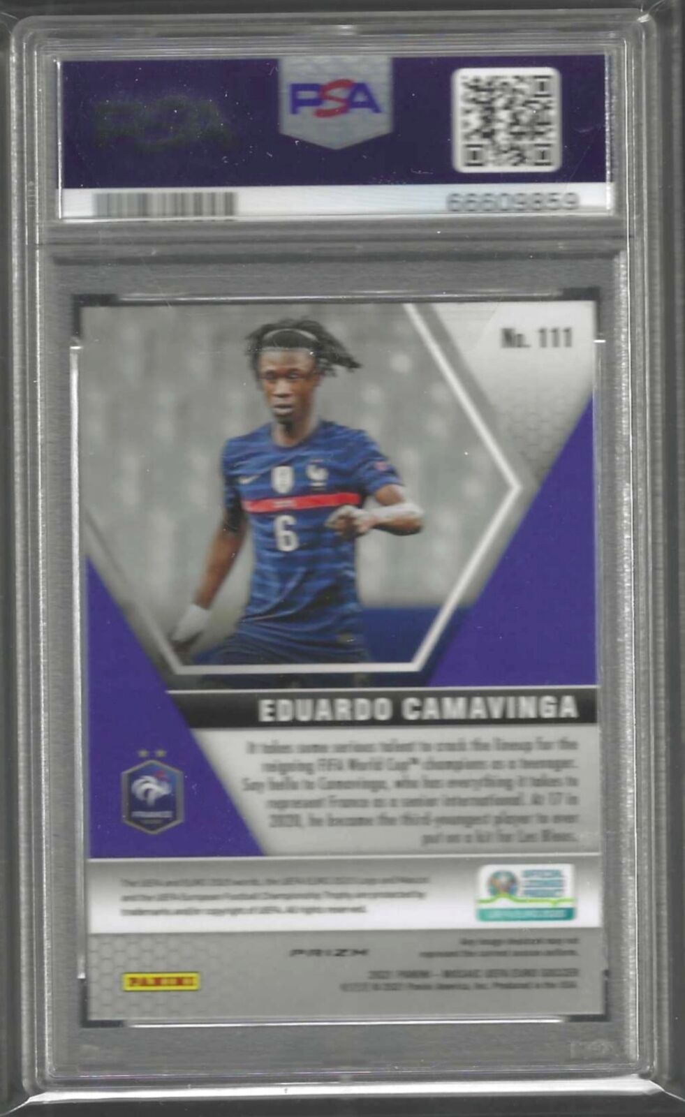 EDUARDO CAMAVINGA 2020-21 PANINI MOSAIC GOLD REACTIVE RC #111 PSA 10 GEM POP 11