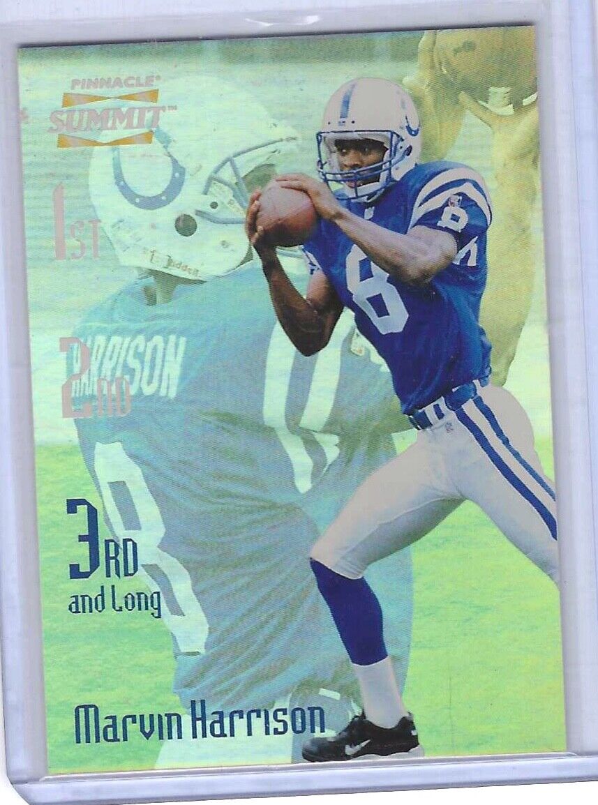 MARVIN HARRISON 1996 PINNACLE SUMMIT SILVER FOIL 3RD AND LONG RC #D 1941/2000