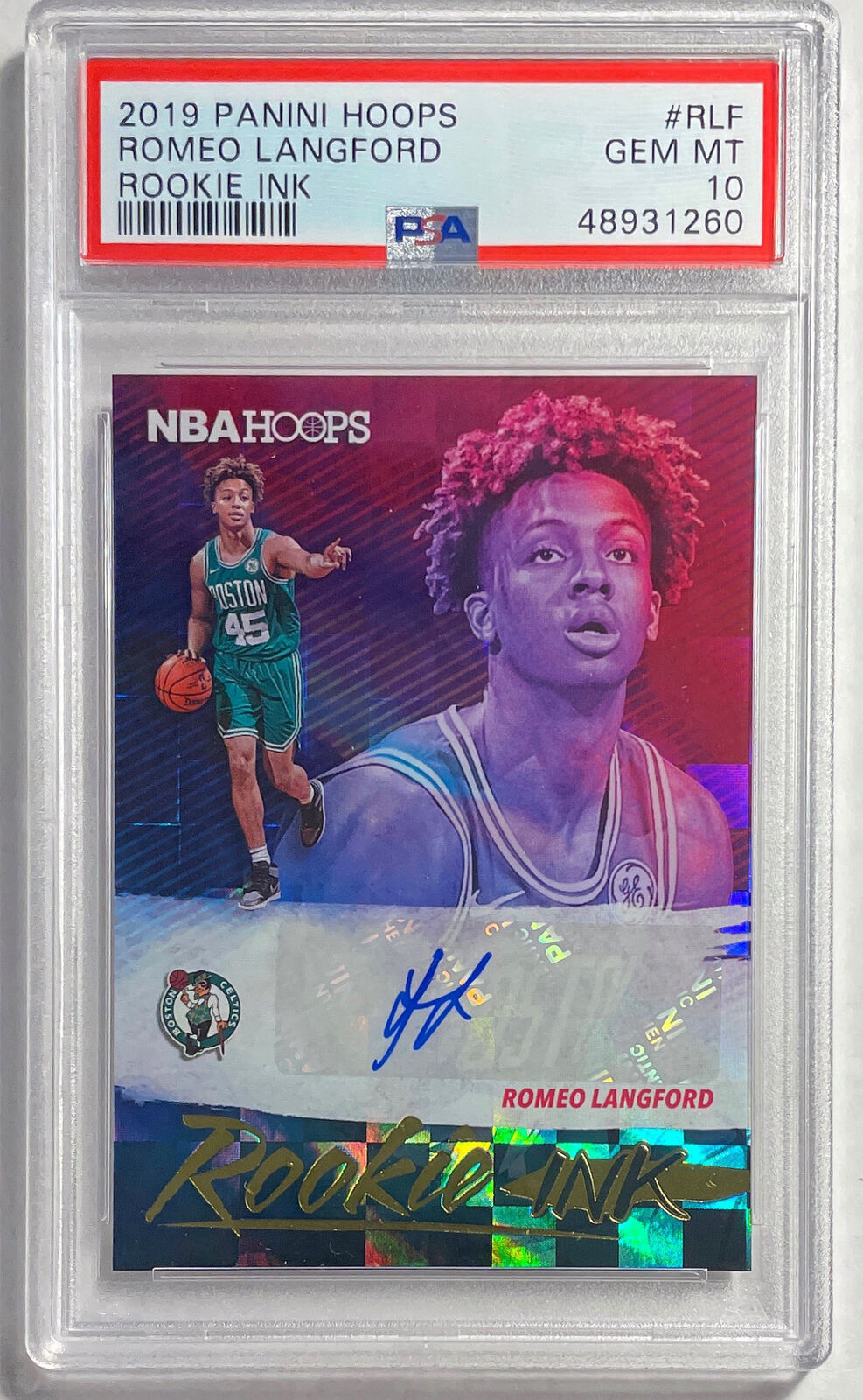 ROMEO LANGFORD 2019 PANINI HOOPS ROOKIE INK AUTO RC #RLF PSA 10 GEM MINT POP 8