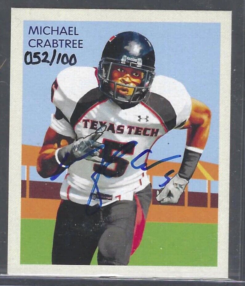 MICHAEL CRABTREE 2009 UPPER DECK PHILADELPHIA FOOTBALL MINI AUTO RC #D 052/100