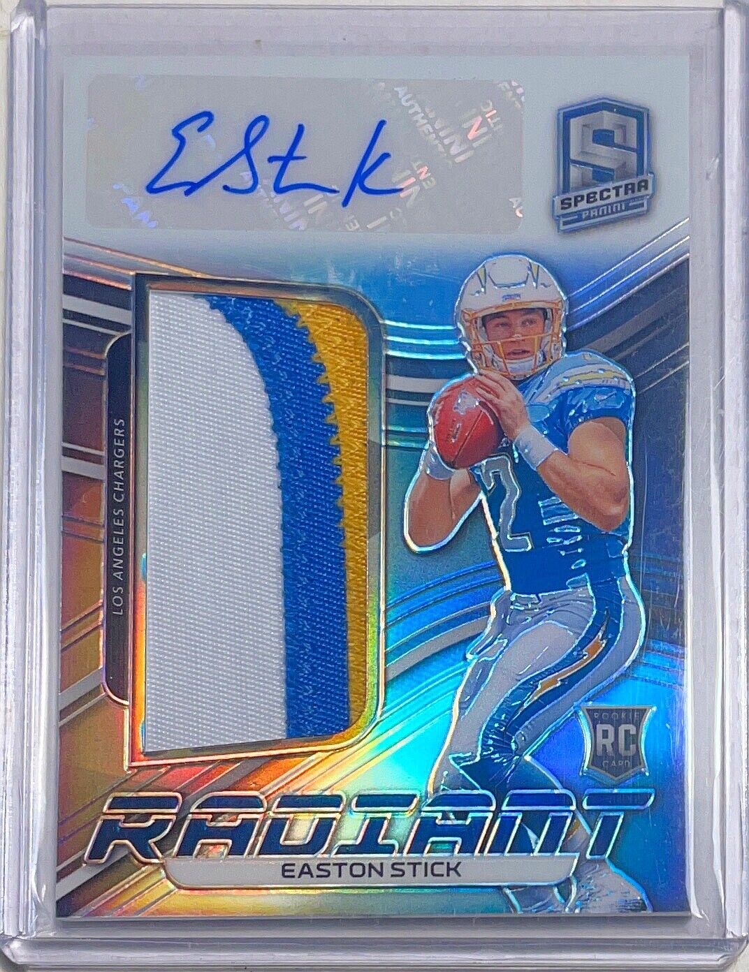 EASTON STICK 2019 PANINI SPECTRA RADIANT 3 COLOR PATCH AUTO PRIZM RC #D 039/199