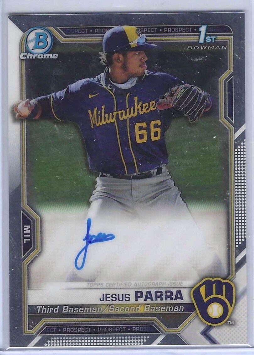 JESUS PARRA 2021 BOWMAN CHROME 1ST BOWMAN PROSPECT AUTO #CPA-JPAR