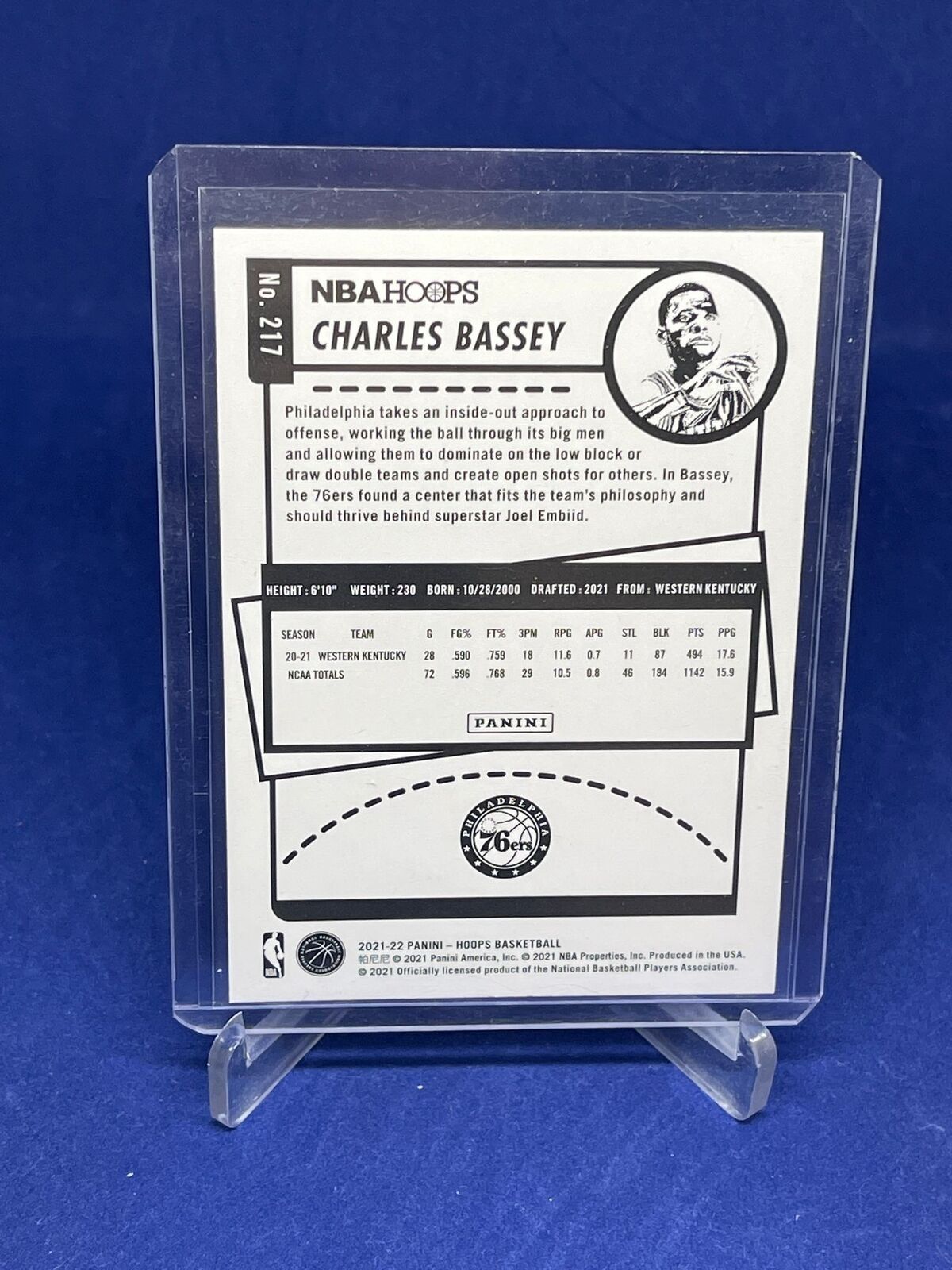 CHARLES BASSEY 2021-22 PANINI NBA HOOPS TEAL EXPLOSION SP ROOKIE RC #217