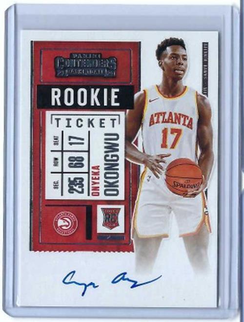 ONYEKA OKONGWU 2020-21 PANINI CONTENDERS ROOKIE TICKET ON CARD AUTO RC #107