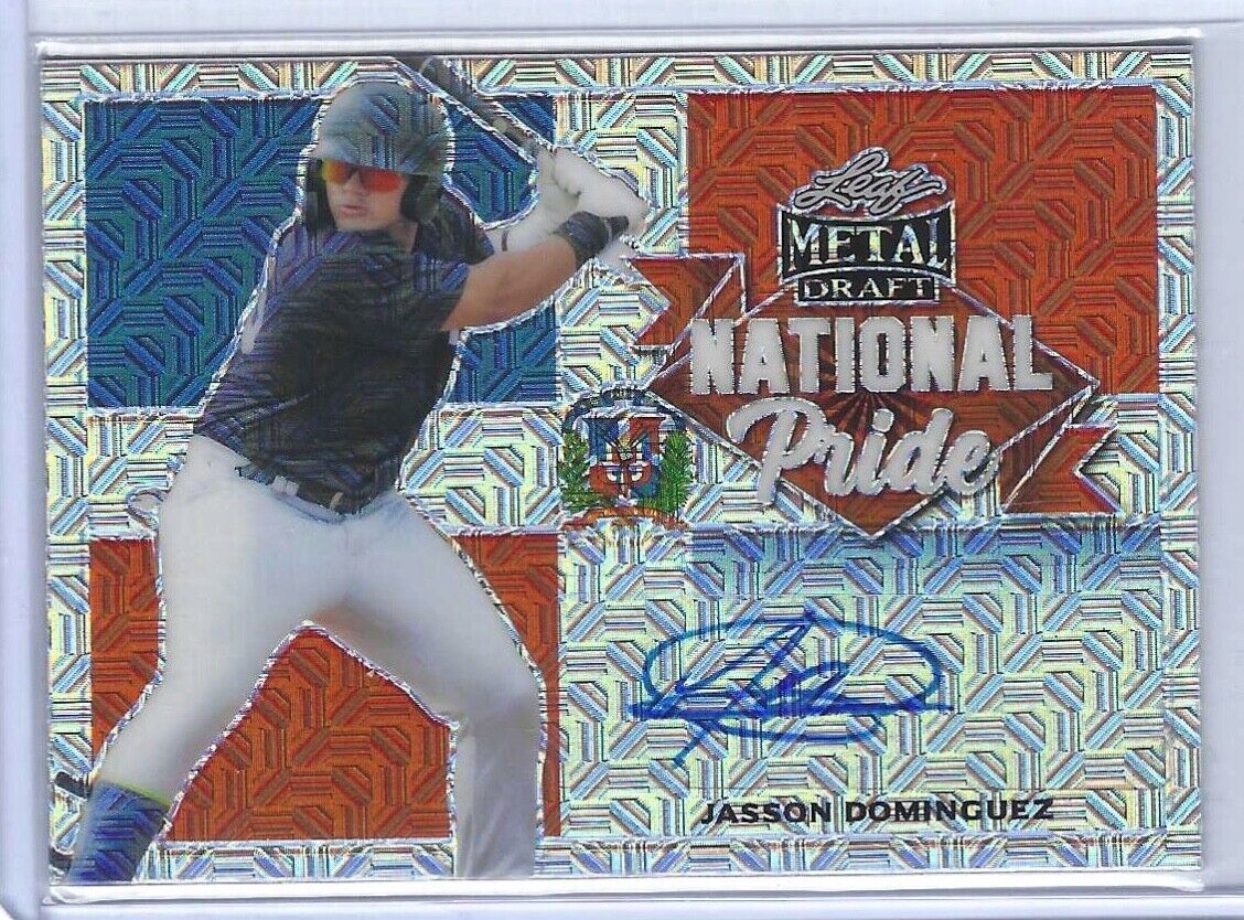 JASSON DOMINGUEZ 2021 LEAF METAL DRAFT SILVER MOJO NATIONAL PRIDE AUTO #NP-JD1