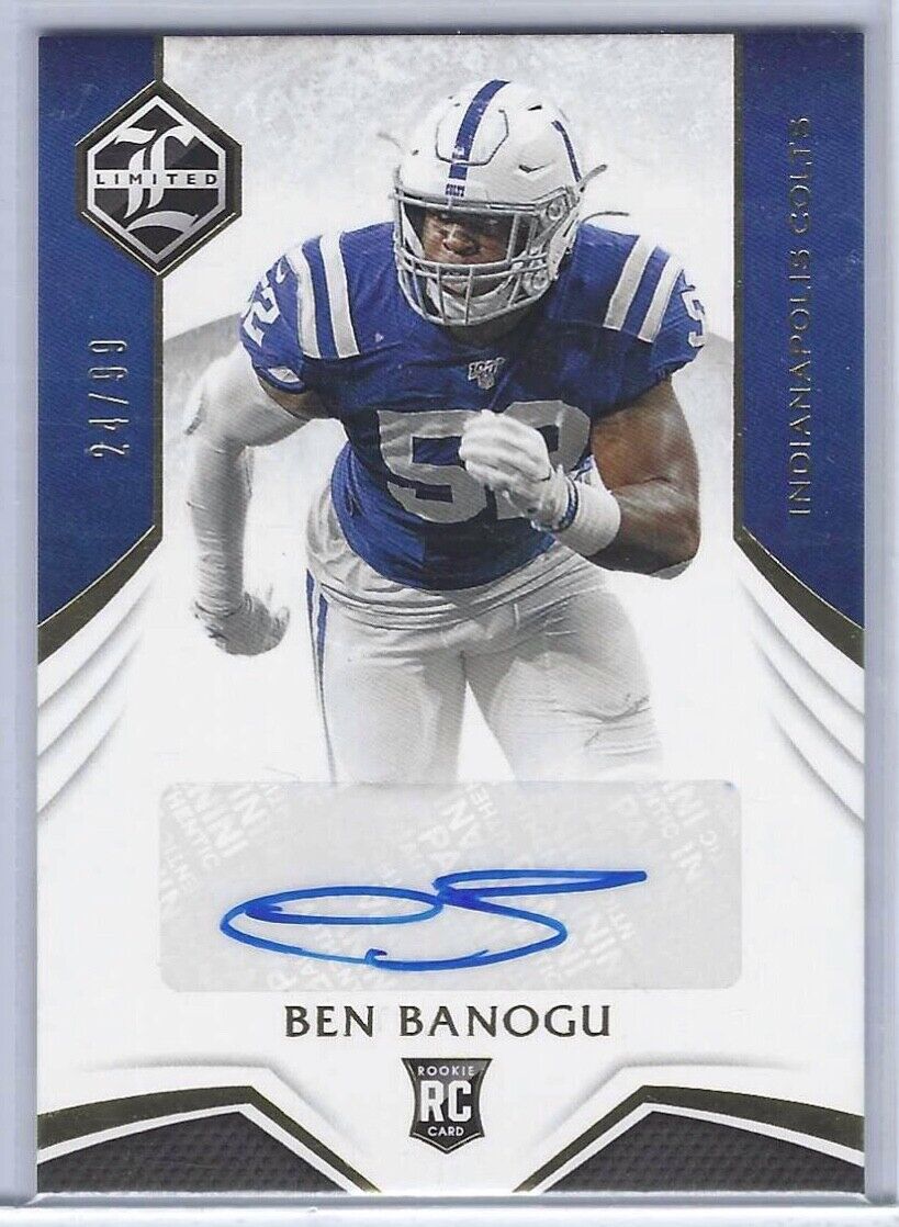 BEN BANOGU 2019 PANINI LIMITED COLTS ROOKIE AUTO RC #D /99