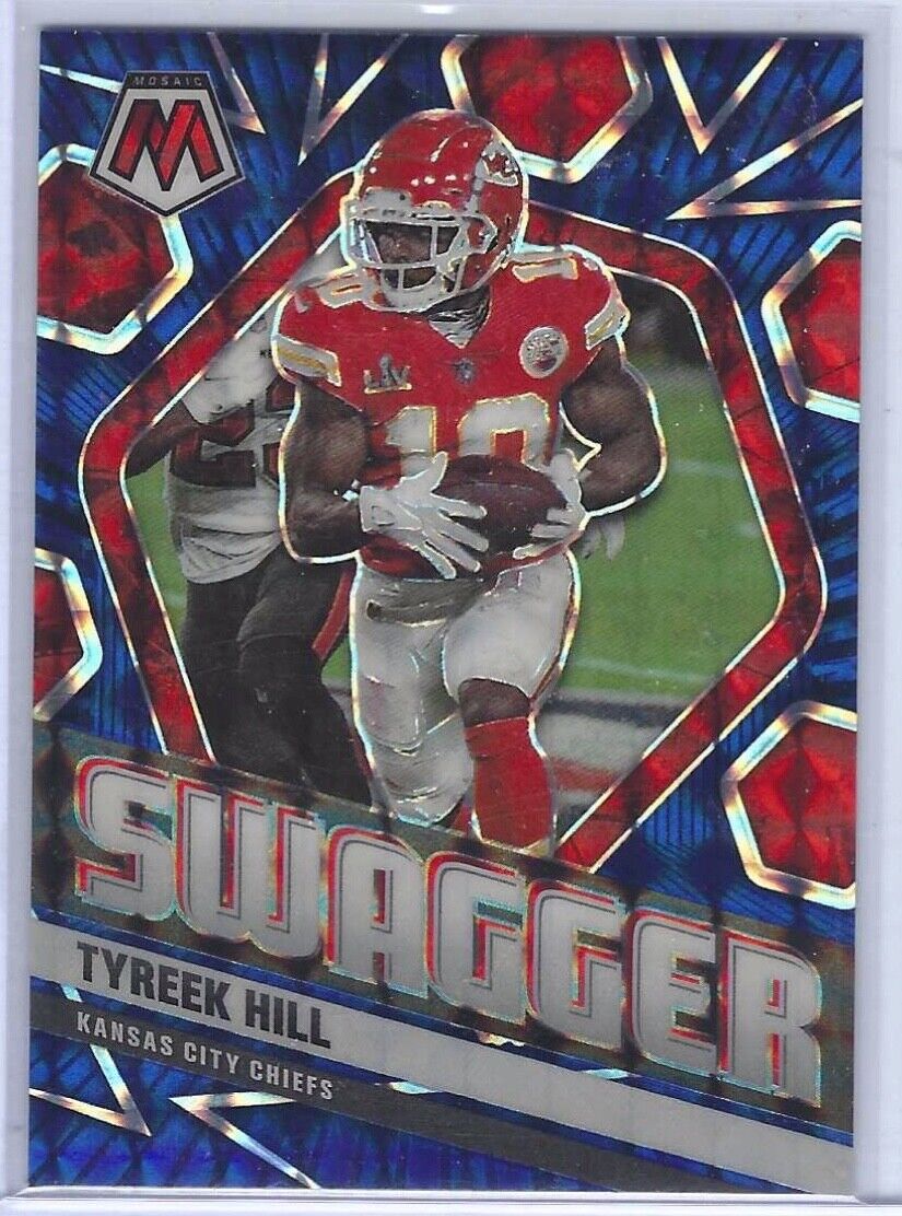 TYREEK HILL 2021 PANINI MOSAIC BLUE PRIZM SWAGGER #D 95/99