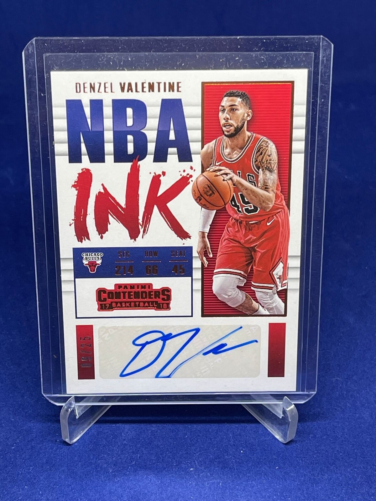 DENZEL VALENTINE 2017-18 PANINI CONTENDERS NBA INK AUTO #D 9/25
