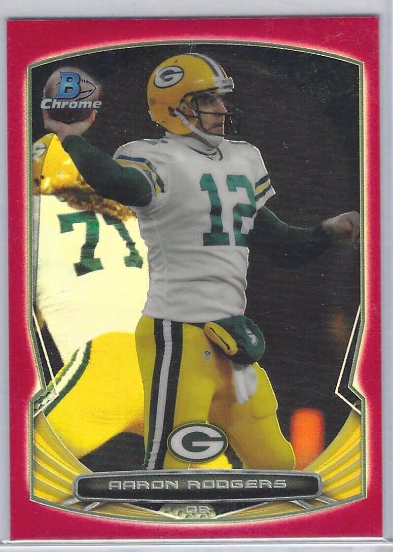 AARON RODGERS 2014 TOPPS BOWMAN CHROME RED REFRACTOR #D 23/25