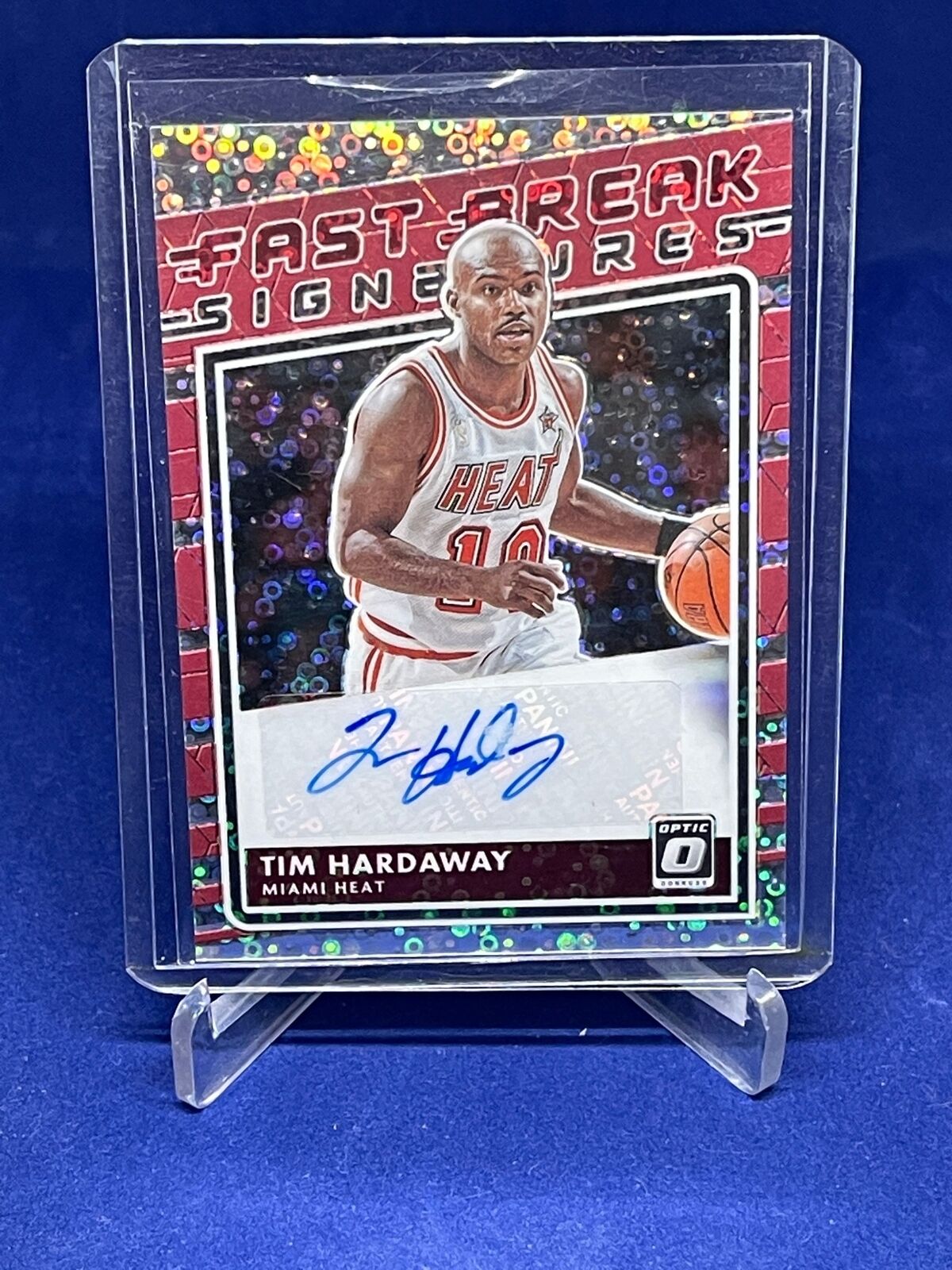 TIM HARDAWAY 2020-21 PANINI DONRUSS OPTIC FAST BREAK DISCO PRIZM AUTO