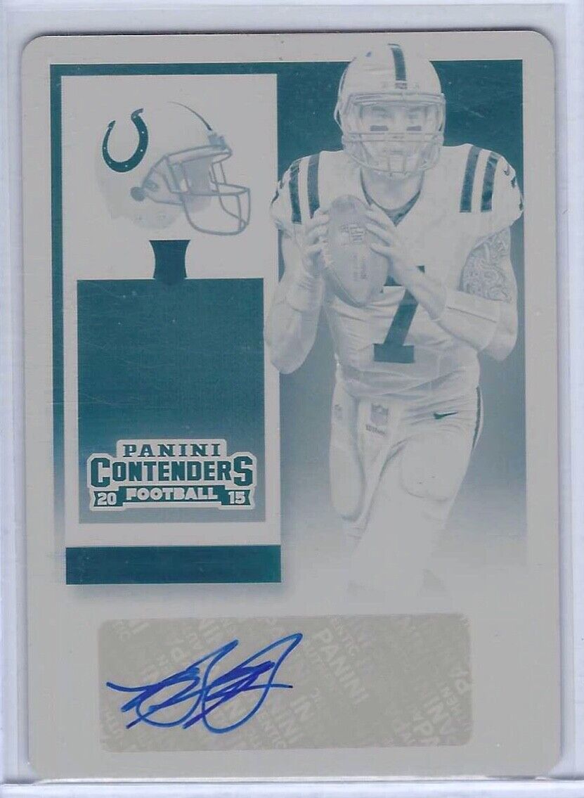 BRYAN BENNETT 2015 PANINI CONTENDERS CYAN PLATE PRINTING PLATE AUTO RC #D 1/1