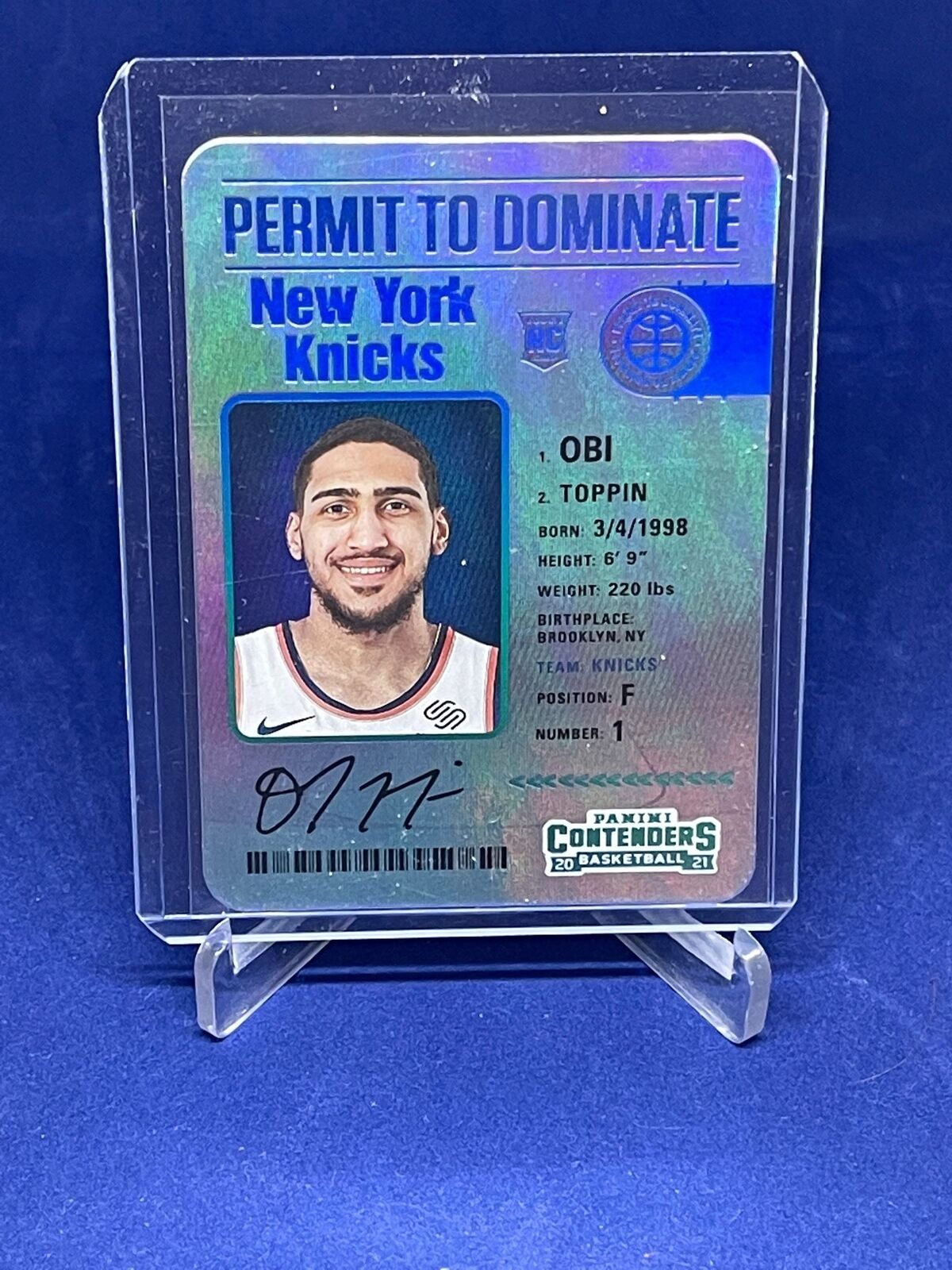 OBI TOPPIN 2020-21 CONTENDERS PERMIT TO DOMINATE CASE HIT ROOKIE SSP RC #14